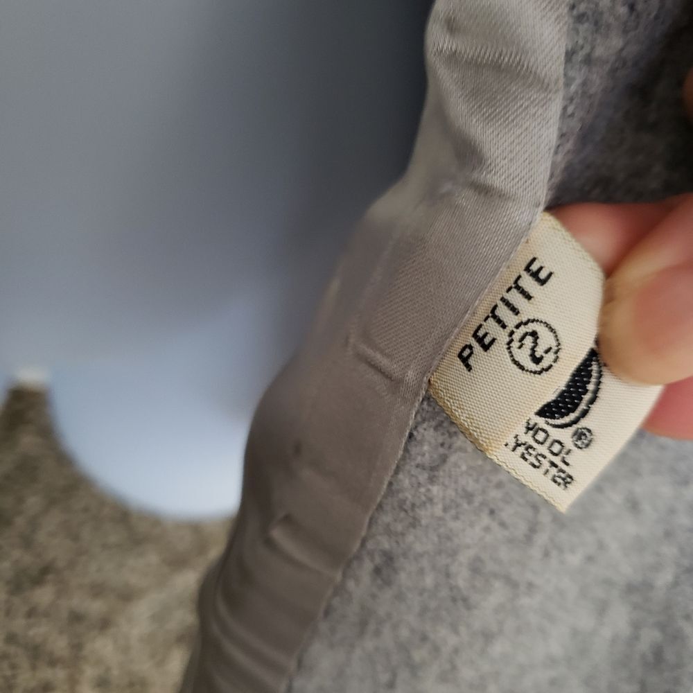 Vintage 90s Liz Claiborne Wool Blend Classic Blazer Gray Coat Classic Retro - Picture 10 of 16
